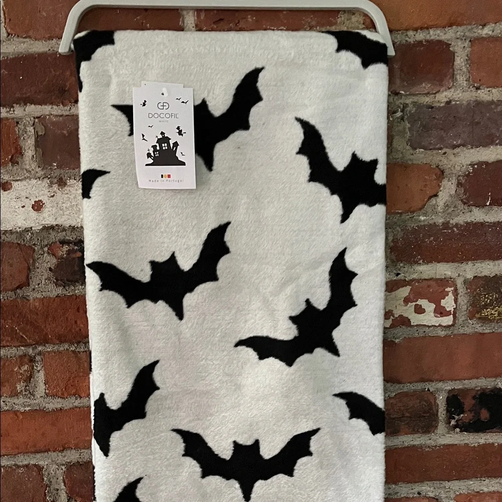 Halloween Bat throw- White and Black
